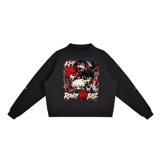 ‘Rowdy Ruff Boyz (KFT Essential) Vol.2’ Essential Fleece Mock-Neck Crew Sweatshirt