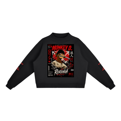 ‘Monkey D Roronoa Essential Fleece Mock-Neck Crew Sweatshirt’