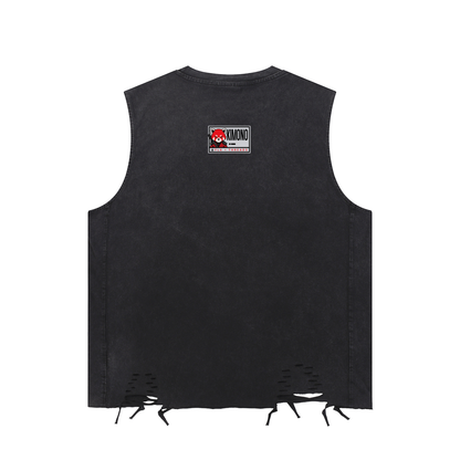 ‘IRET’ Snow Washed Raw-Hem Tank Top